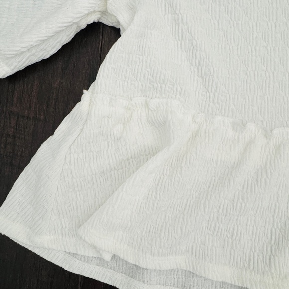 White Ruffle Sleeve Top - Picture 2 of 2